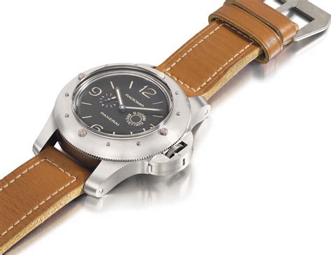 Panerai. A fine and rare titanium limited edition wristwatch with 